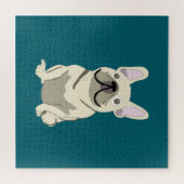Crème Franse Bulldog, Ik hou van mijn hond Legpuzzel (Horizontaal)