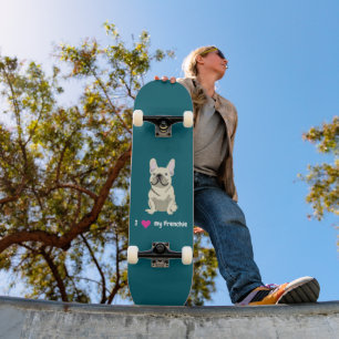 Crème Franse Bulldog, Ik hou van mijn Hond Persoonlijk Skateboard