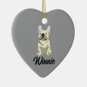 Crème Franse Bulldog Keramisch Ornament (Rechts)