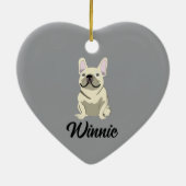 Crème Franse Bulldog Keramisch Ornament (Achterkant)