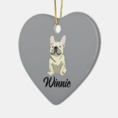 Crème Franse Bulldog Keramisch Ornament (Links)