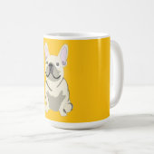 Crème Franse Bulldog Koffiemok (Voorkant rechts)