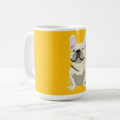 Crème Franse Bulldog Koffiemok (Voorkant links)