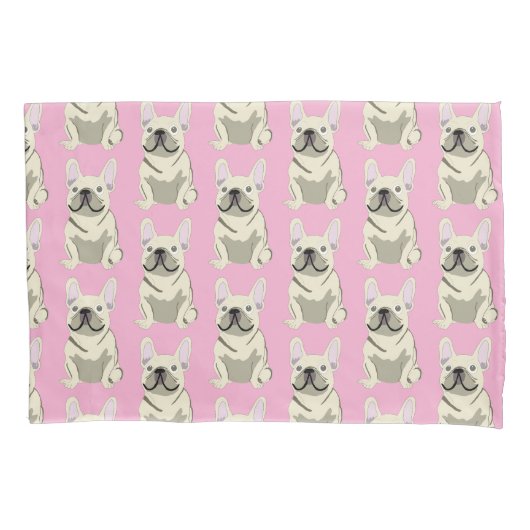 Crème Franse Bulldog Kussensloop (Voorkant)