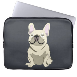 Crème Franse Bulldog Laptop Sleeve