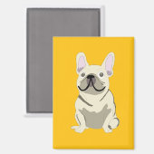 Crème Franse Bulldog Magneet (Voorkant / Achterkant)