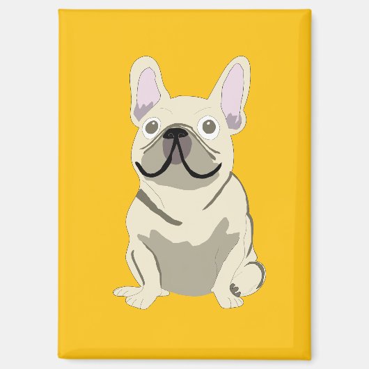 Crème Franse Bulldog Magneet (Voorkant)