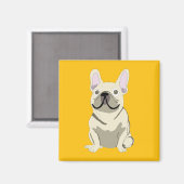 Crème Franse Bulldog Magneet (Voorkant / Achterkant)