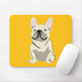 Crème Franse Bulldog, Muismat (Met muis)