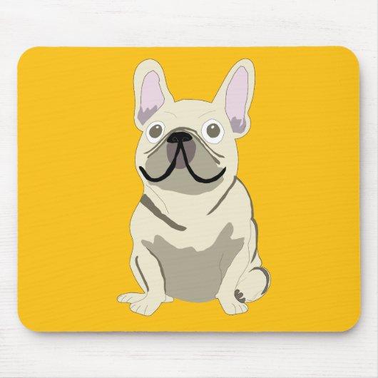 Crème Franse Bulldog, Muismat (Voorkant)
