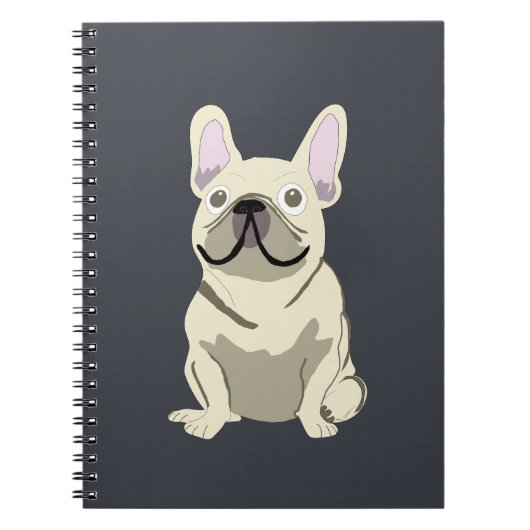Crème Franse Bulldog Notitieboek (Voorkant)