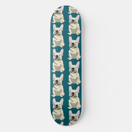 Crème Franse Bulldog Persoonlijk Skateboard (Voorkant)
