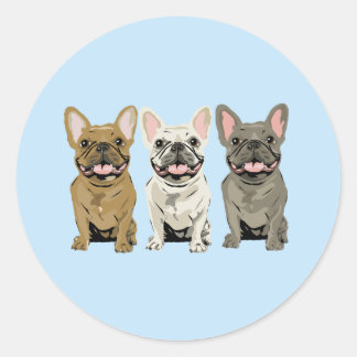 Crème Franse Bulldog, Ronde Sticker