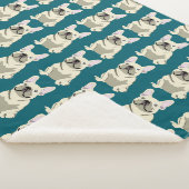 Crème Franse Bulldog Sherpa Deken (3/4)