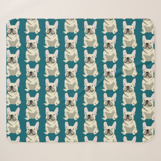 Crème Franse Bulldog Sherpa Deken