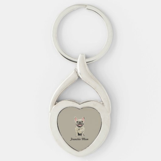 Crème Franse Bulldog Sleutelhanger (Voorkant)