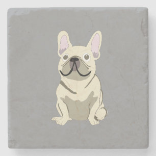 Crème Franse Bulldog, Stenen Onderzetter