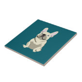 Crème Franse Bulldog Tegeltje (Zijkant)