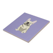 Crème Franse Bulldog, Tegeltje (Zijkant)
