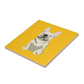 Crème Franse Bulldog Tegeltje (Zijkant)