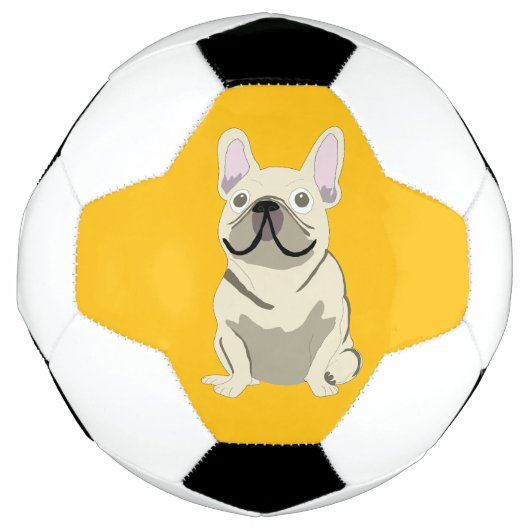 Crème Franse Bulldog Voetbal (Voorkant)