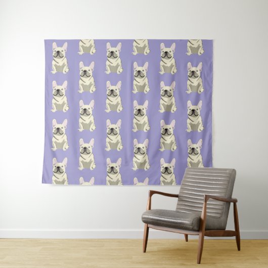 Crème Franse Bulldog, Wandkleed (In Situ (horizontaal))