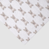 Crème Frenchie Cartoon Hond Patroon Tissuepapier (Detail)