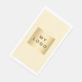 Crème geel bedrijf logo servet (Hoek)