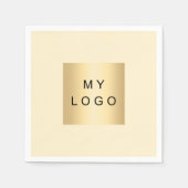 Crème geel bedrijf logo servet (Voorkant)