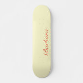 Crème Geel Elegante naam | Klassiek Trendy Persoonlijk Skateboard (Voorkant)