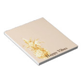 Crème Geel Goud Ananas Confetti Notitieblok (Schuin)