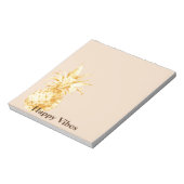 Crème Geel Goud Ananas Confetti Notitieblok (Linkerzijde)
