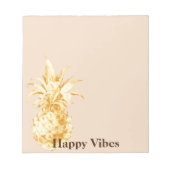 Crème Geel Goud Ananas Confetti Notitieblok (Voorkant)
