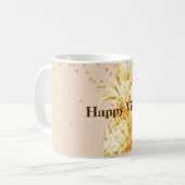 Crème Geel Goud Ananas Koffiemok (Voorkant links)