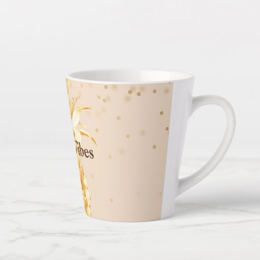 Crème Geel Goud Ananas Latte Mok (Rechts)