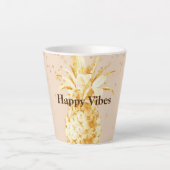 Crème Geel Goud Ananas Latte Mok (Voorkant)