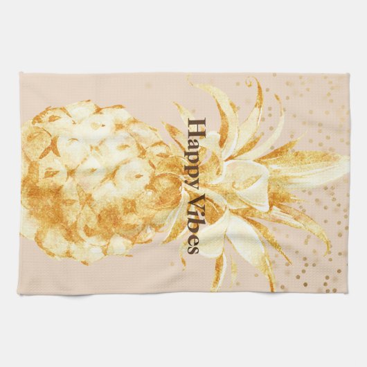 Crème Geel Goud Ananas Theedoek (Horizontaal)