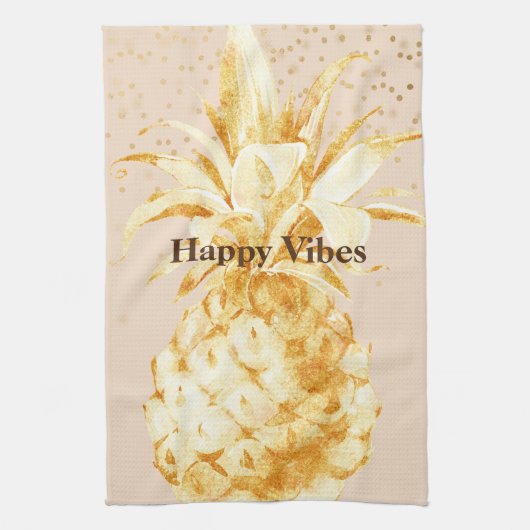 Crème Geel Goud Ananas Theedoek (Verticaal)