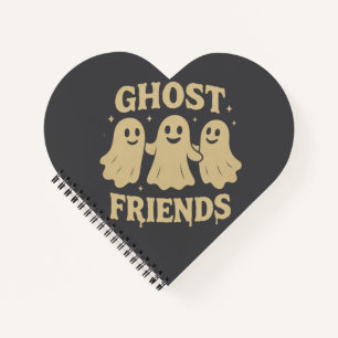 Crème Gekleurde Ghost Friends Spiral Notitieboek