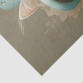 Crème Gekleurde Kat Blauwgroen Pet Parels Decoupag Tissuepapier (Detail)