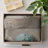 Crème Gekleurde Kat Blauwgroen Pet Parels Decoupag Tissuepapier (Geschenk)