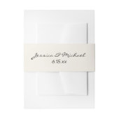 Crème Gekleurde Moderne Script Bruiloft Namen Datu Uitnodigingen Wikkel (Voorkant Voorbeeld)