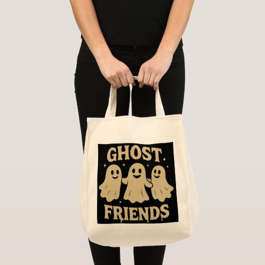 Crème Gekleurde Spookvrienden Tote Bag (Voorkant (product))