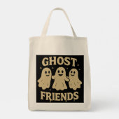 Crème Gekleurde Spookvrienden Tote Bag (Achterkant)