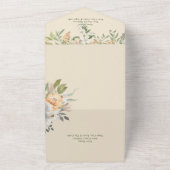 Crème & Gele Boho Floral Yellow Dinner All In One Uitnodiging (Buitenkant)