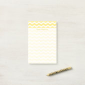 Crème Gele Chevron Rand Post-it® Notes (Op bureau)