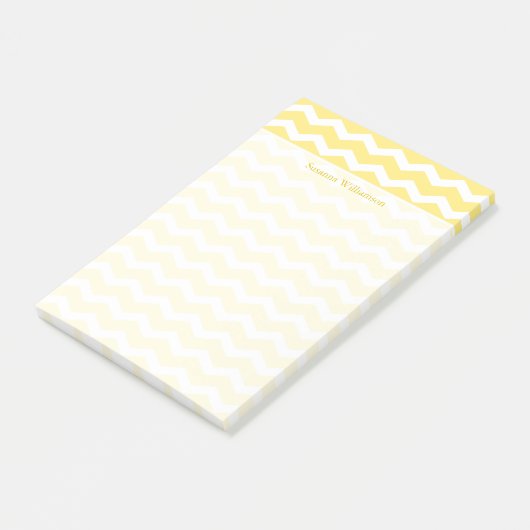 Crème Gele Chevron Rand Post-it® Notes (Schuin)