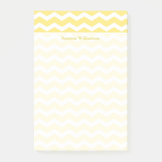 Crème Gele Chevron Rand Post-it® Notes (Voorkant)