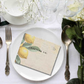 Crème Gele Citroen Groene Botanische QR Code All In One Uitnodiging