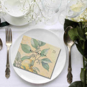 Crème Gele Citroenboomgaard Botanische QR Code All In One Uitnodiging
